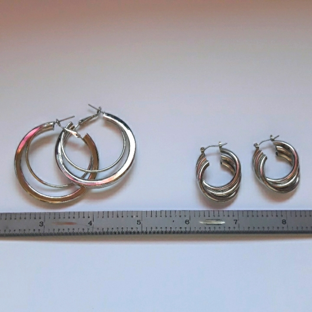Pink Lily silver earrings bundle